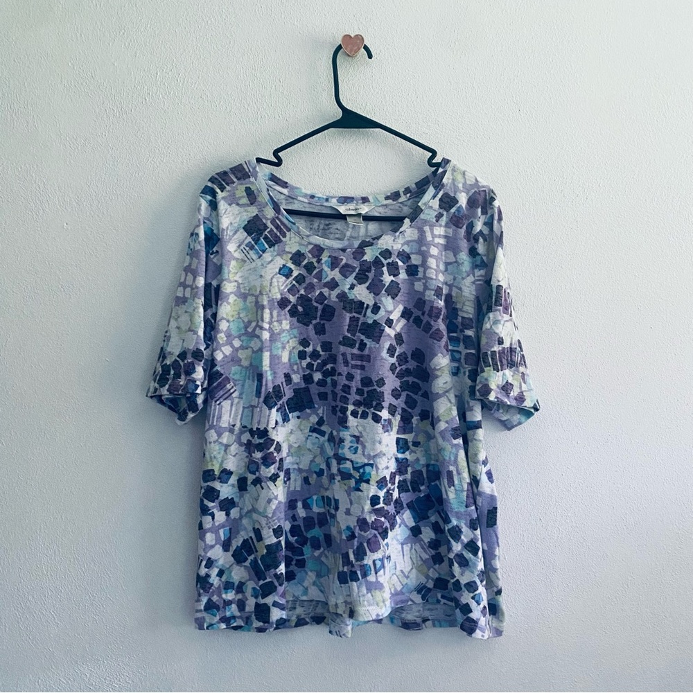 CJ Banks purple printed tee